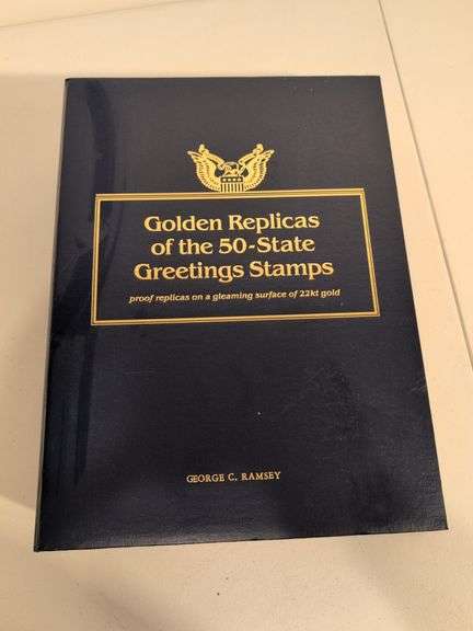 Golden replicas of the 50-state Greeting Stamps - some missing - see photos for condition