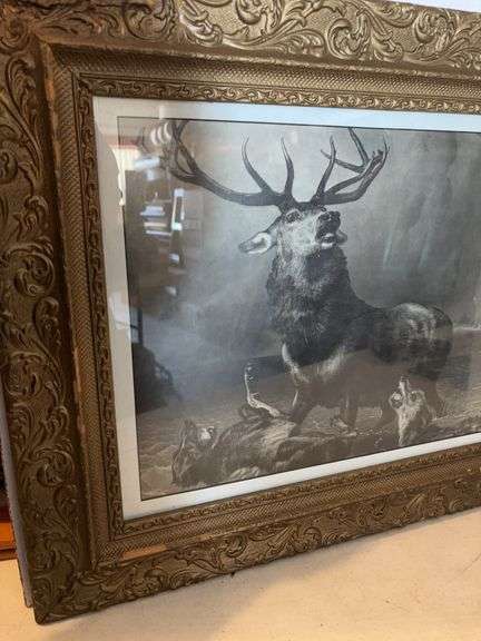 27” x 23” ANTIQUE DECORATIVE FRAMED ART