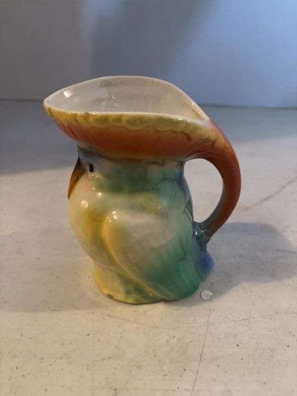 CZECHOSLOVAKIA POTTERY PARROT PITCHER