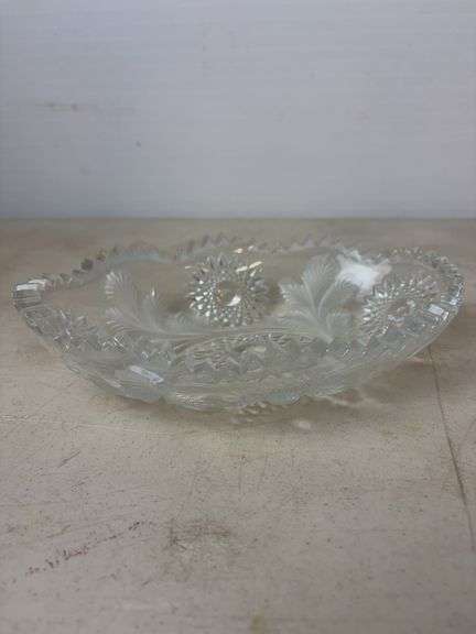 Millersburg Glass - Hobstar and Feather frosted dish
