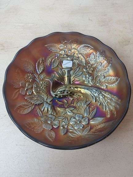 Millersburg Glass Peacock mystery - amethyst bowl