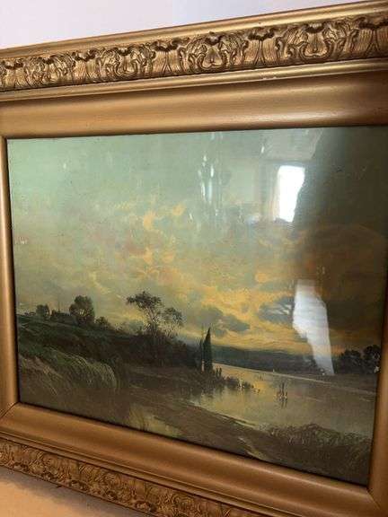 24” x 28” ANTIQUE FRAME LANDSCAPE