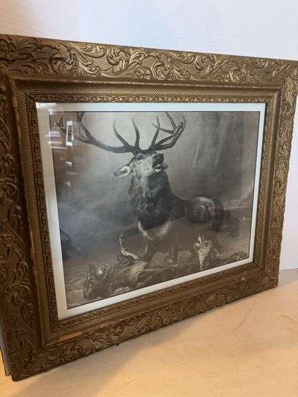 27” x 23” ANTIQUE DECORATIVE FRAMED ART