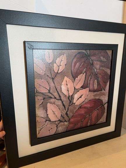 28.5” x 28.5” LEAF DESIGN FRAMED SIGNED