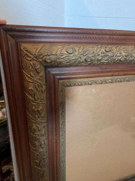 25”x 29” ANTIQUE HIGHLY DECORATED VERY GOOD CONDITION ANTIQUE FRAME