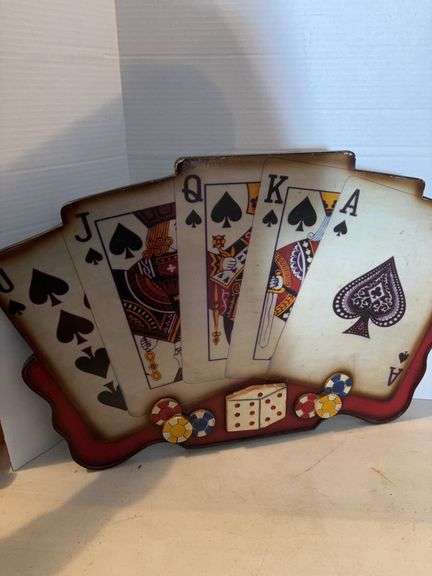 31” x 20” DECK OF CARDS WALL ART ROYAL FLUSH