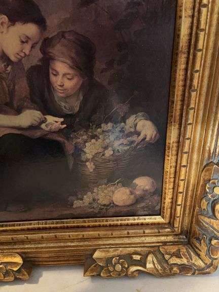 24” x 28” FRAMED DECORATIVE CARVED PAINTING