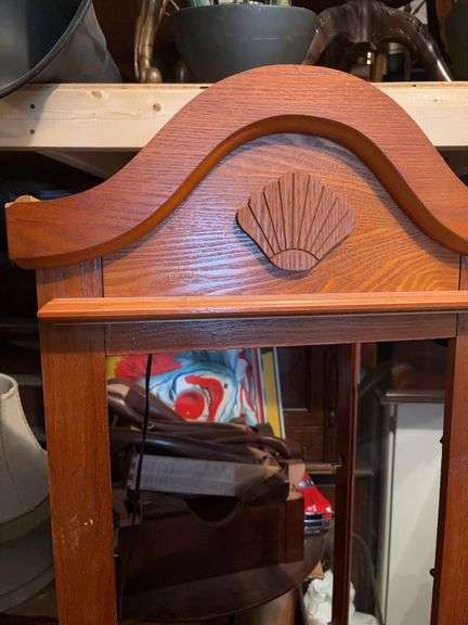 LIGHT UP OPEN CURIO OAK CABINET 71”t x 19”w x 14”d