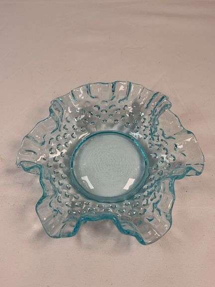 FENTON BLUE HOBNAIL DISH