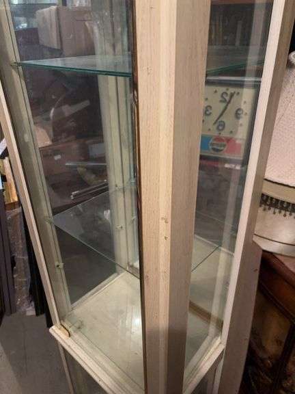 LIGHT UP CORNER CURIO CABINET 76”t x 17”w x 14”d
