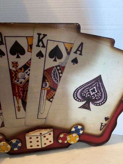 31” x 20” DECK OF CARDS WALL ART ROYAL FLUSH