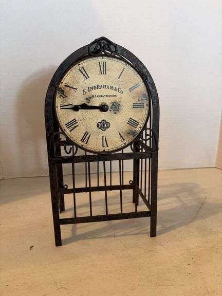 12” METAL BIRD CAGE CLOCK