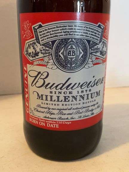 BUDWEISER GLASS ADVERTISING BOTTLE 15”