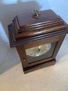 WESTERN GERMANY MANTLE WINDUP CLOCK WITH KEY 11”x 17”
