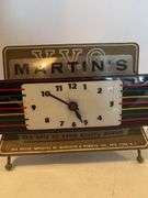 VVO MARTINS METAL LIGHT UP SCOTCH WHISKEY CLOCK