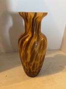 14.5” TORTOISE SHELL GLASS VASE