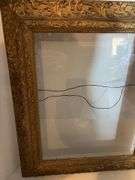 FANCY ANTIQUE PICTURE FRAME WITH GLASS 27” x 23”