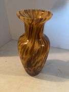 14.5” TORTOISE SHELL GLASS VASE