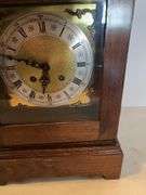 WESTERN GERMANY MANTLE WINDUP CLOCK WITH KEY 11”x 17”
