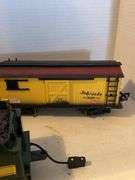 NEW BRIGHT 3750 TRAIN ENGINE AND 3 CARS