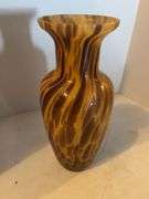 14.5” TORTOISE SHELL GLASS VASE