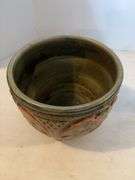 WELLER ART POTTERY JARDINIERE 7.5” x 8.5” FLORAL