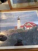 3 FRAMED LIGHT HOUSE PUZZLES 22” x 17.5”