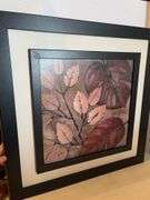 28.5” x 28.5” LEAF DESIGN FRAMED SIGNED