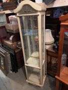 LIGHT UP CORNER CURIO CABINET 76”t x 17”w x 14”d