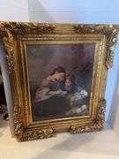 24” x 28” FRAMED DECORATIVE CARVED PAINTING