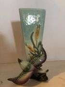 HULL POTTERY NUMBER 97 FLYING GOOSE BUD VASE 11”