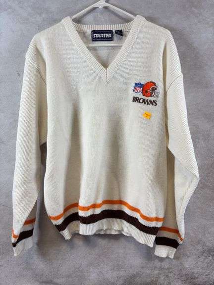 Starter XL Cleveland Browns V Neck Sweater 1970's Excellent Condition