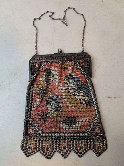 Whiting & Davis Co. mesh purse w/ornate frame top