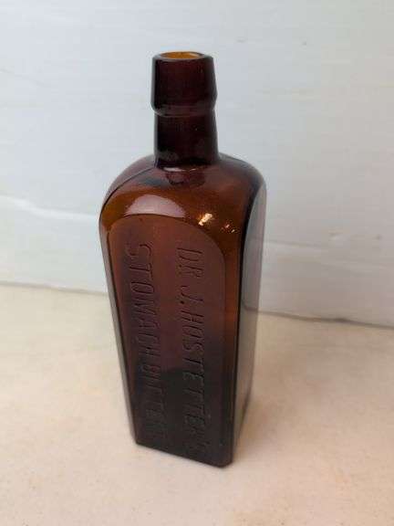Dr. J. Hostetter's Stomach Bitters amber bottle approx 9" tall  Nice!