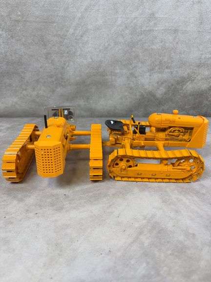 (2) yellow Oliver model OC-3 crawlers - 1/16 scale - see description