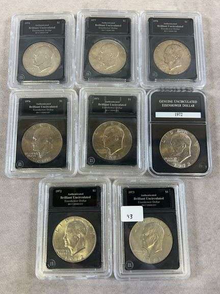 (8) IKE Dollars, mixed dates