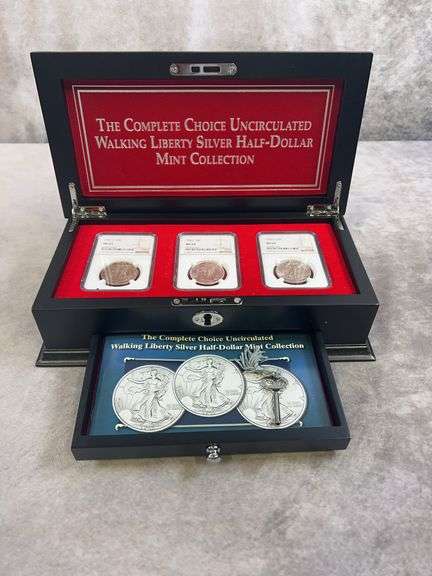 (3) Walking Liberty Halves NGC MS 64
