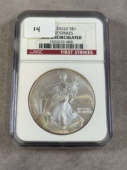 2006 Silver Eagle, First Strike NGC Gem Uncirculated