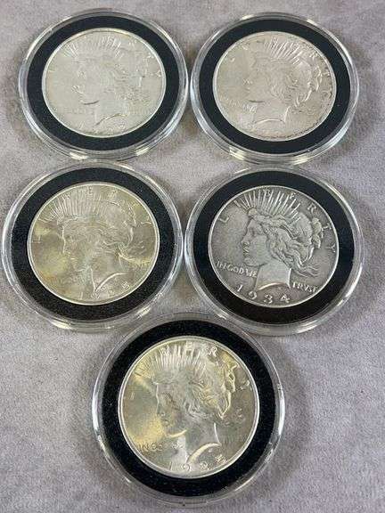 (5) Peace Dollars, mixed dates