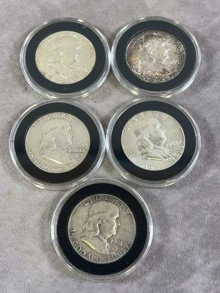 (5) Franklin Halves
