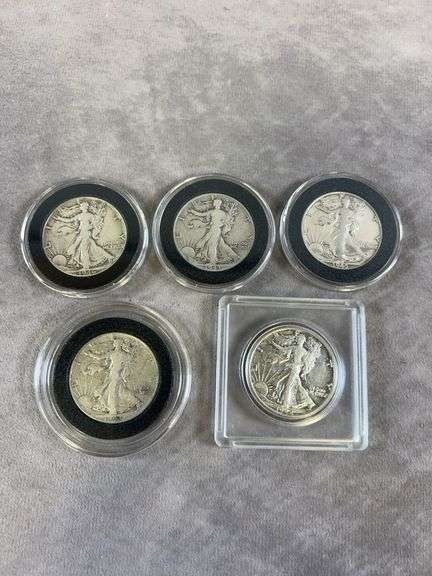 (5) Walking Liberty Halves