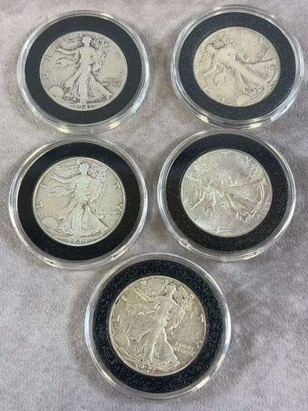 (5) Walking Liberty Halves
