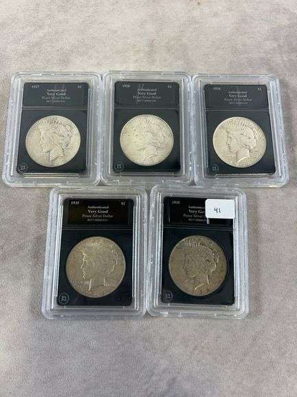 (5) Peace Dollars, mixed dates