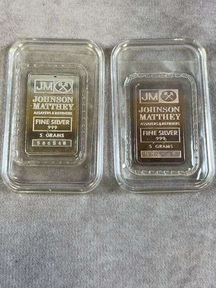 (2) 5 gram .999 silver