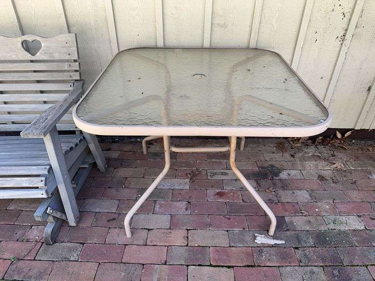 Square Glass Top Table 37x37