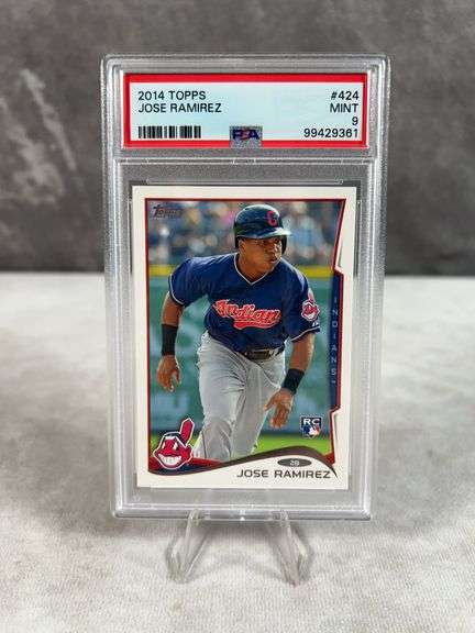 Jose Ramirez Rookie Card Jose Ramirez 2014 Topps #424 Rookie Card PSA 9 - Kaufman Realty & Auctions