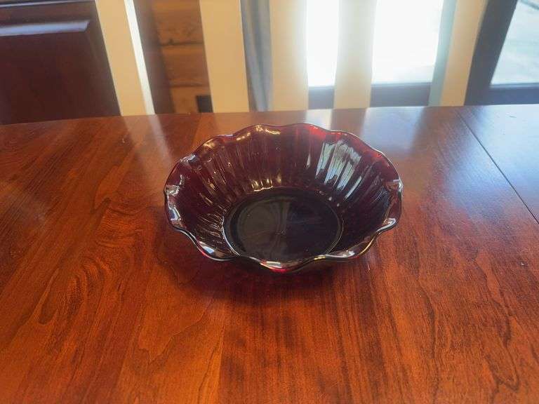 Red Glass Candy Dish