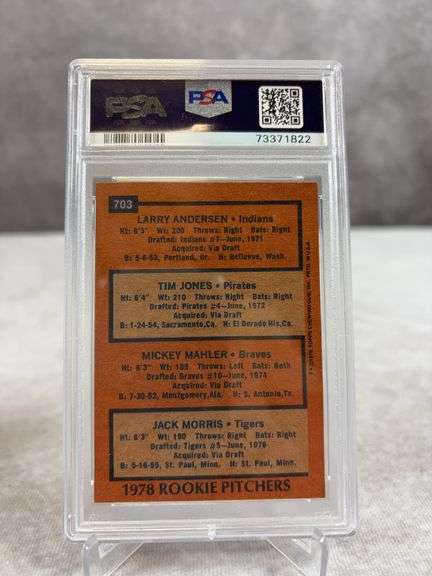 Jack Morris Rookie Card 1978 Topps #703 PSA 6