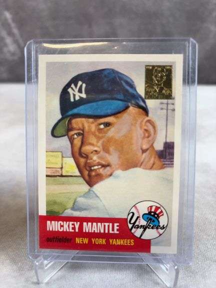 Mickey Mantle lot of 4, Bowman Chrome, Topps Gold & special gold card