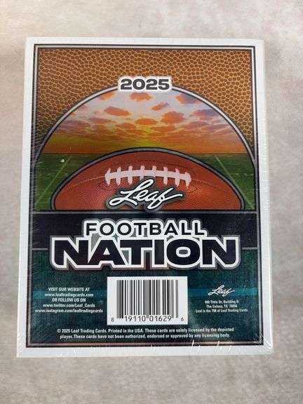 2025 Leaf Football Nation Sealed Hobby Box 5 autographs